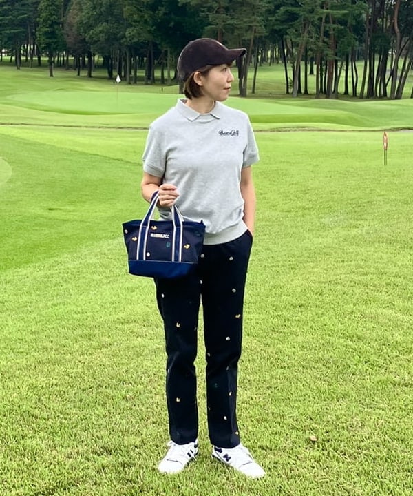 ［BEAMS GOLF］2way スポーツウェアネイビー　XL 2509-058 ビームスゴルフ 2WAYストライプ 襟付きニット 83-15-0027-647