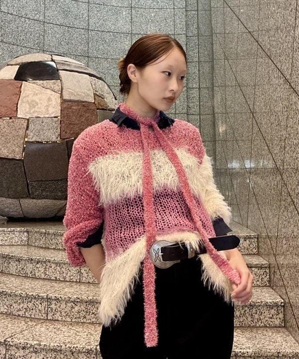 水野 萌香さんの「BEAMS WOMEN｜maturely / スリーヤーン ボウタイ ロングスリーブ」を使ったコーディネート