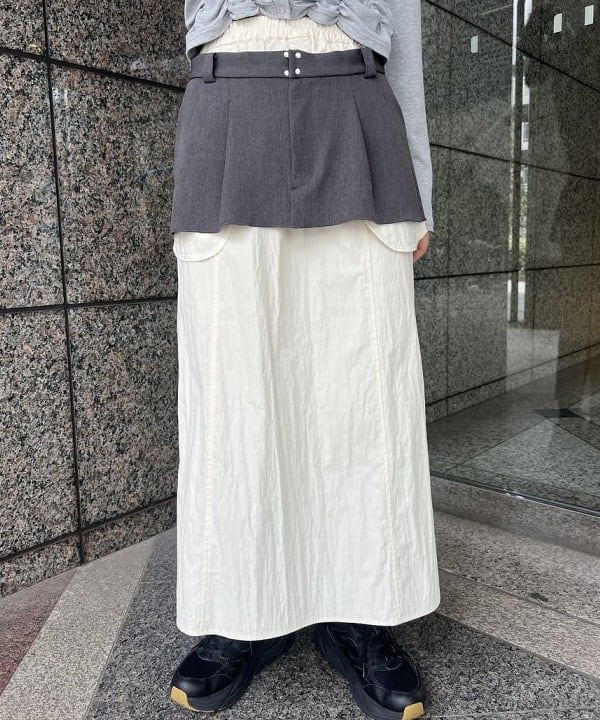 あさひさんの「BEAMS WOMEN｜異素材 レイヤード スカート」を使ったコーディネート