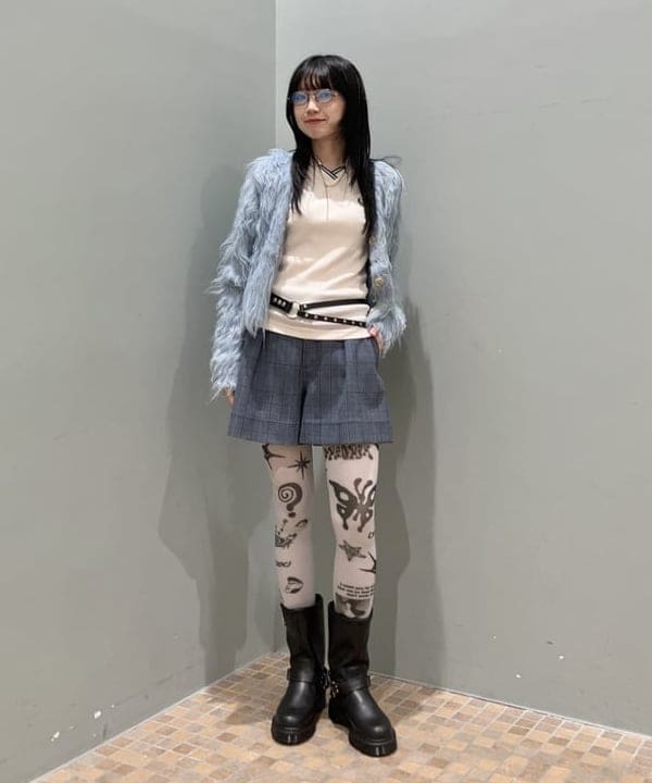 加歩さんの「BEAMS WOMEN｜RBS / ミックスシャギー クルーネック カーディガン」を使ったコーディネート