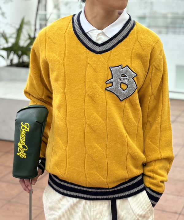 美品☆ビームスゴルフ　ハイブリッドダウン　ニット　カモフラ柄　2way 近年 美品☆ビームスゴルフ ハイブリッドダウン ニット カモフラ柄