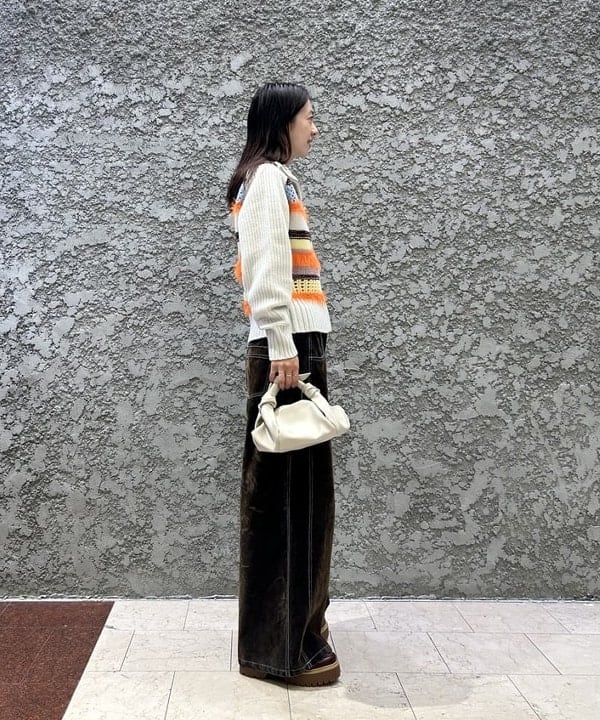 ササキさんの「BEAMS WOMEN｜【別注】BOUSSOLE / ボーダージップ ニット カーディガン」を使ったコーディネート