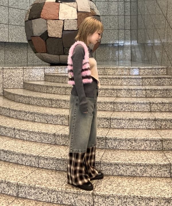 まゆちゃんさんの「BEAMS WOMEN｜リブ ポロ カーディガン」を使ったコーディネート