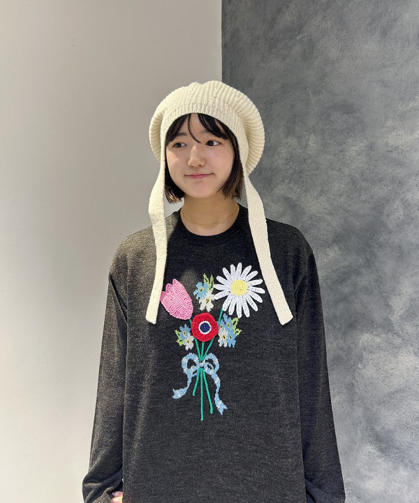 仙田 こころさんの「BEAMS WOMEN｜【別注】GIM CONTEXT / Bouquet ニット」を使ったコーディネート