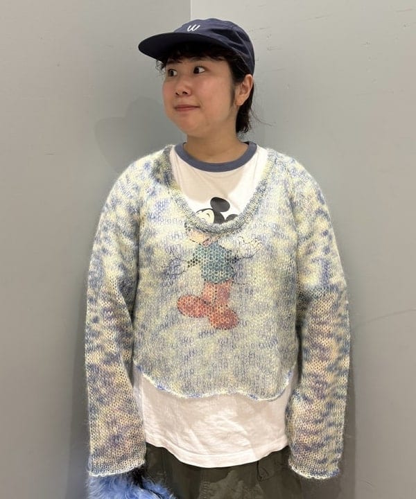 イガラシさんの「BEAMS WOMEN｜カスリ モヘア ベースボール」を使ったコーディネート