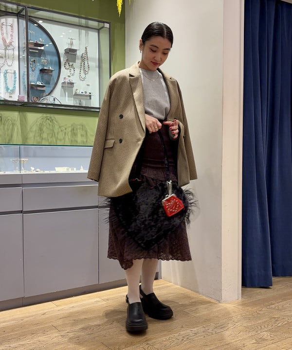 ちりこさんの「BEAMS WOMEN｜チェック オーバー ジャケット」を使ったコーディネート