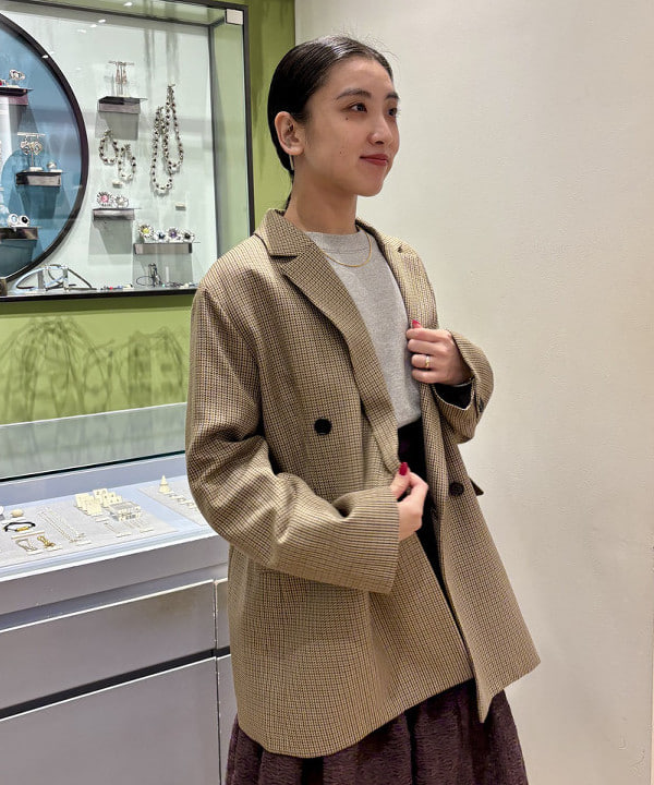 ちりこさんの「BEAMS WOMEN｜チェック オーバー ジャケット」を使ったコーディネート