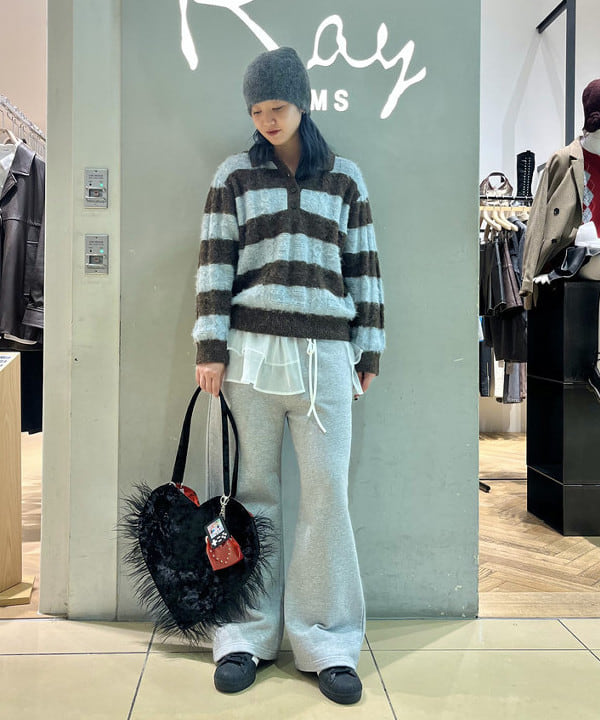 ゆいさんの「BEAMS WOMEN｜ワイド ボーダー ポロ ニット」を使ったコーディネート