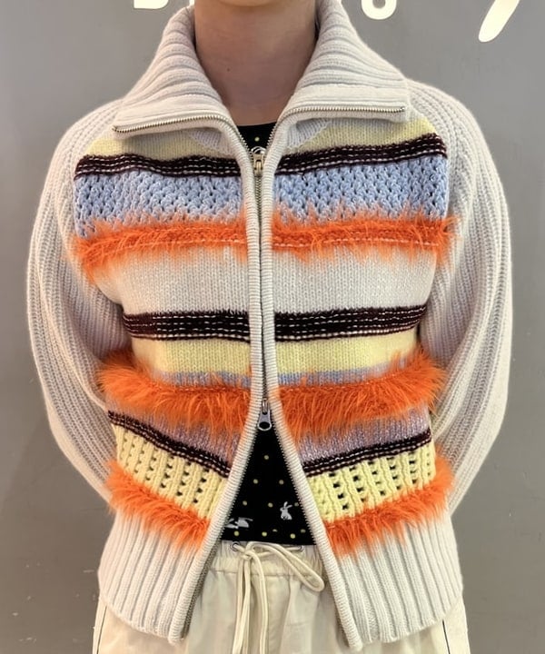 ゆいさんの「BEAMS WOMEN｜【別注】boussole / ボーダージップ ニット カーディガン」を使ったコーディネート