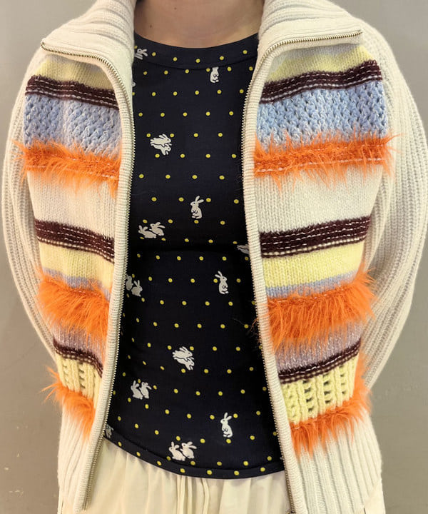 ゆいさんの「BEAMS WOMEN｜【別注】boussole / ボーダージップ ニット カーディガン」を使ったコーディネート