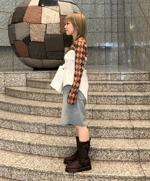 まゆちゃんさんの「BEAMS WOMEN｜アーガイルプリント クルーネック トップス」を使ったコーディネート