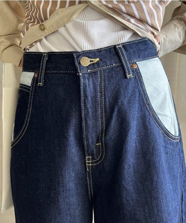 にしだてさんの「BEAMS WOMEN｜maturely / ストライプ アンド ソリッド カットオフ ロングスリーブ シャツ」を使ったコーディネート