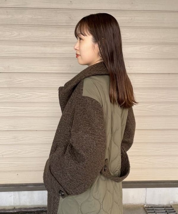 カタヤマ アヤさんの「BEAMS WOMEN｜RBS / キルティング キリカエ コート」を使ったコーディネート