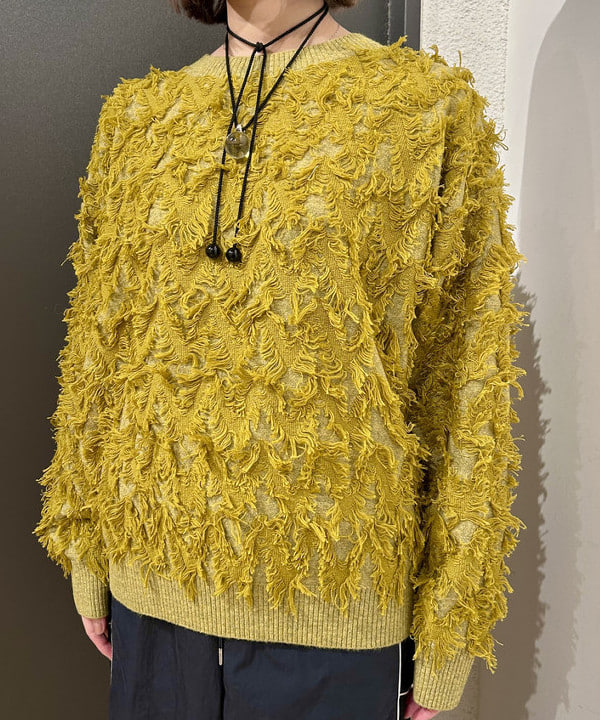 早川 萌子さんの「BEAMS WOMEN｜カット ジャカード フリンジ クルーネック ニット」を使ったコーディネート