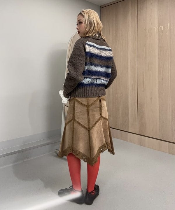 山本 里南さんの「BEAMS WOMEN｜【別注】boussole / ボーダージップ ニット カーディガン」を使ったコーディネート