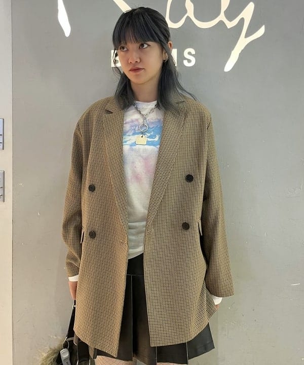 ゆいさんの「BEAMS WOMEN｜チェック オーバー ジャケット」を使ったコーディネート