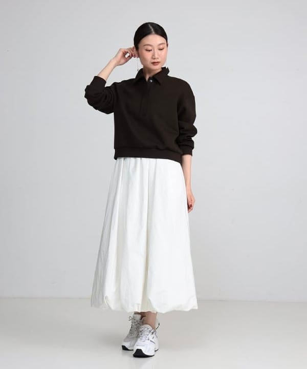 隈元 楓さんの「BEAMS WOMEN｜ダンボール スキッパープルオーバー」を使ったコーディネート