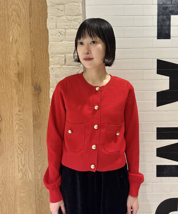 amaさんの「BEAMS WOMEN｜シャギー ボーダー ニット バッグ」を使ったコーディネート