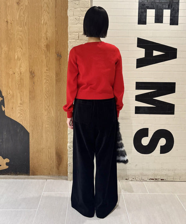 amaさんの「BEAMS WOMEN｜シャギー ボーダー ニット バッグ」を使ったコーディネート