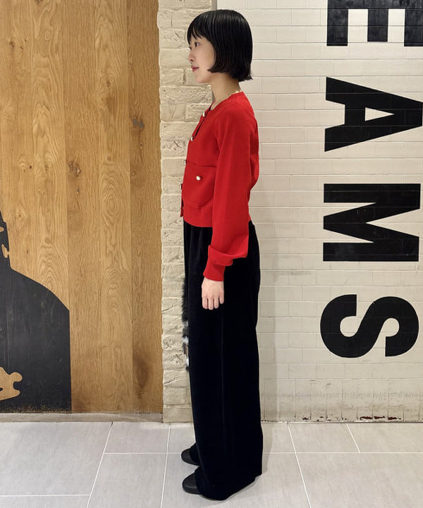 amaさんの「BEAMS WOMEN｜シャギー ボーダー ニット バッグ」を使ったコーディネート