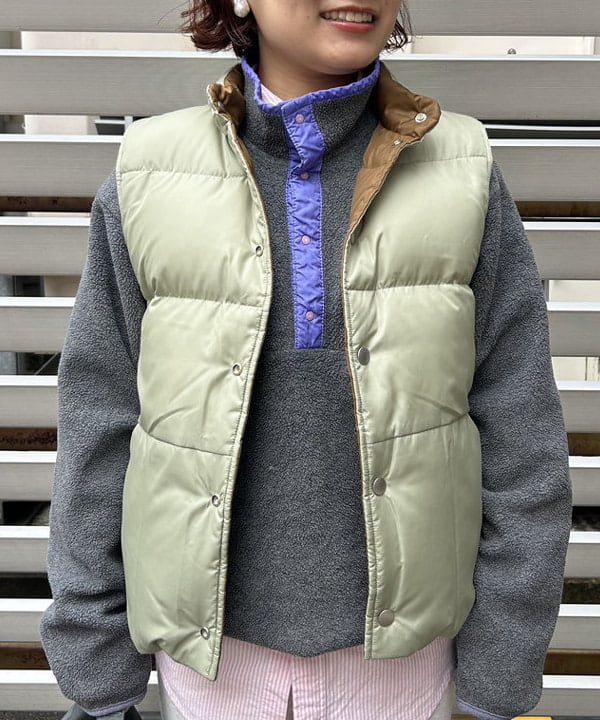 まつむさんの「BEAMS WOMEN｜リバーシブル ダウン ベスト」を使ったコーディネート