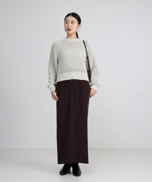 隈元 楓さんの「BEAMS WOMEN｜畦編み ニット プルオーバー.M」を使ったコーディネート