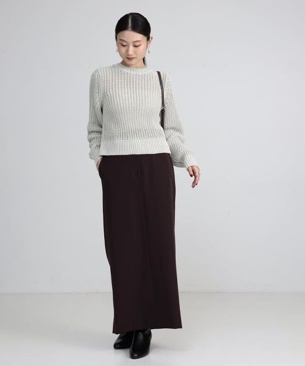 隈元 楓さんの「BEAMS WOMEN｜畦編み ニット プルオーバー.M」を使ったコーディネート