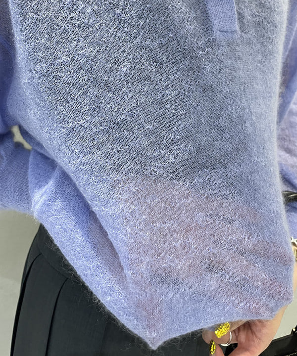 中平 あみさんの「BEAMS WOMEN｜【別注】BATONER / シアー モヘヤ ポロニット」を使ったコーディネート