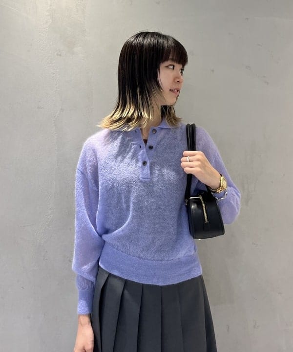 中平 あみさんの「BEAMS WOMEN｜【別注】BATONER / シアー モヘヤ ポロニット」を使ったコーディネート