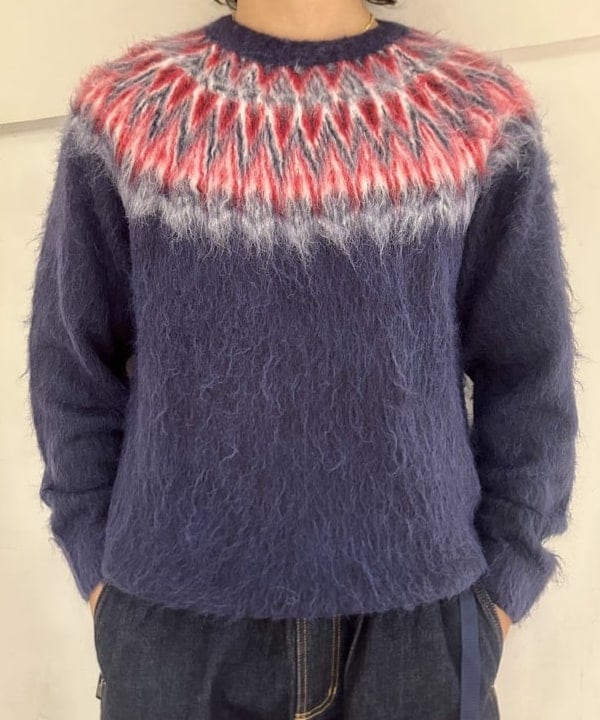 Kellyさんの「BEAMS WOMEN｜リラックスフィット 5ゲージ ノルディック シャギー ニット」を使ったコーディネート