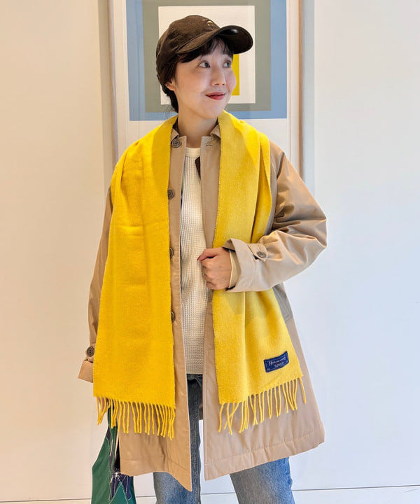 おのすさんの「BEAMS WOMEN｜コットン ポリエステル シャンブレー ステンカラー コート」を使ったコーディネート