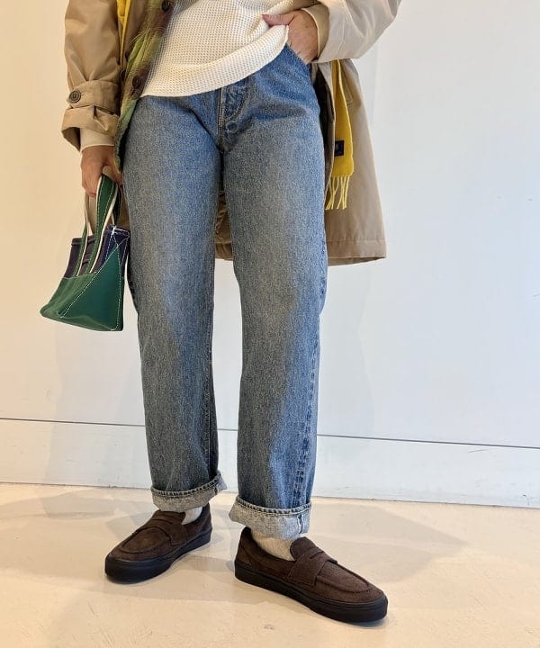 おのすさんの「BEAMS WOMEN｜コットン ポリエステル シャンブレー ステンカラー コート」を使ったコーディネート