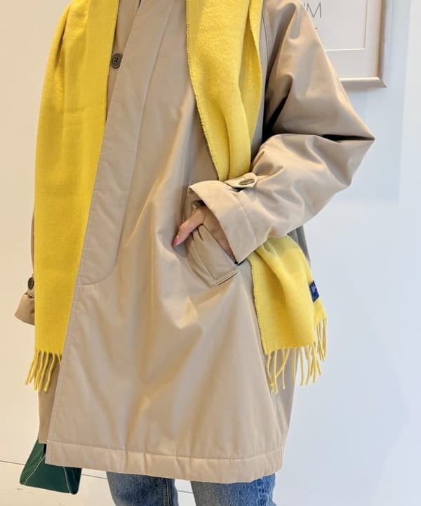 おのすさんの「BEAMS WOMEN｜コットン ポリエステル シャンブレー ステンカラー コート」を使ったコーディネート