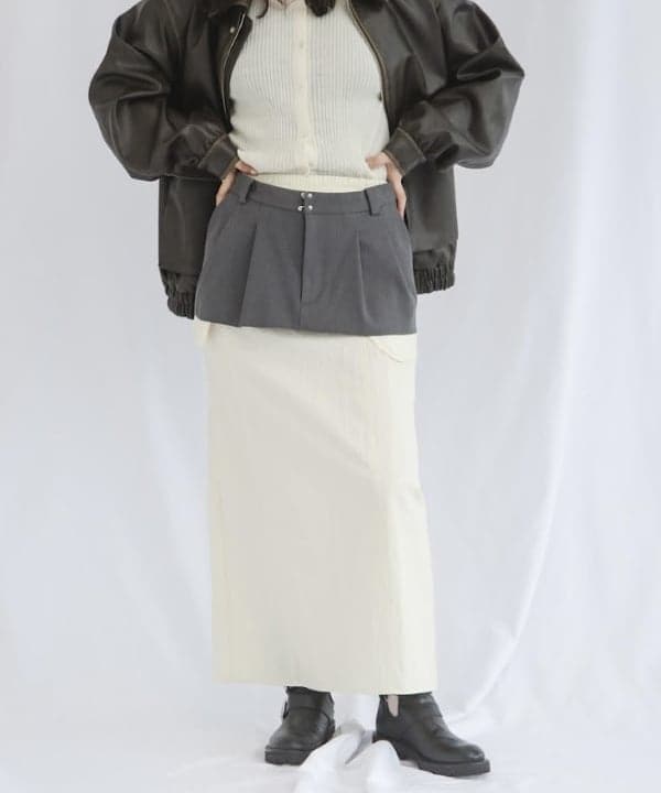 渡邊 舞さんの「BEAMS WOMEN｜異素材 レイヤード スカート」を使ったコーディネート