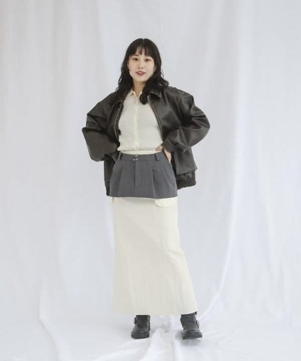 渡邊 舞さんの「BEAMS WOMEN｜異素材 レイヤード スカート」を使ったコーディネート