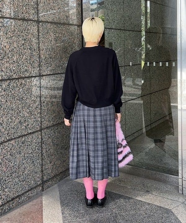 あさひさんの「BEAMS WOMEN｜シャギー ボーダー ニット バッグ」を使ったコーディネート