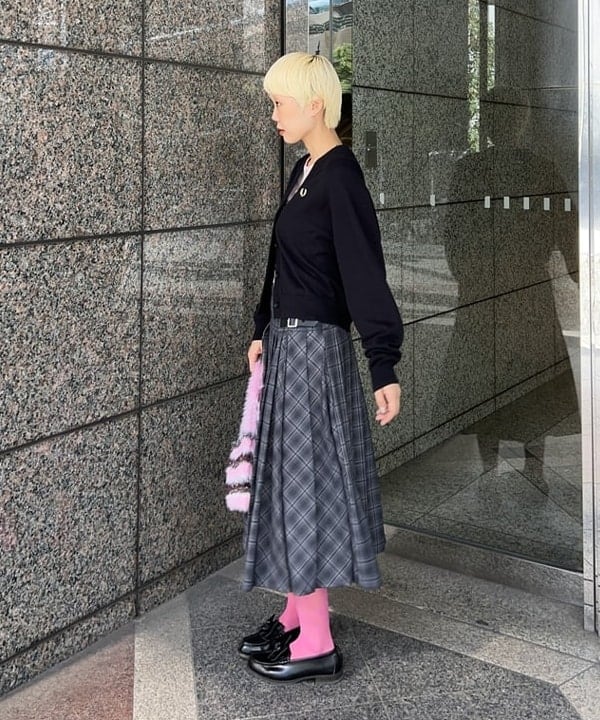 あさひさんの「BEAMS WOMEN｜シャギー ボーダー ニット バッグ」を使ったコーディネート