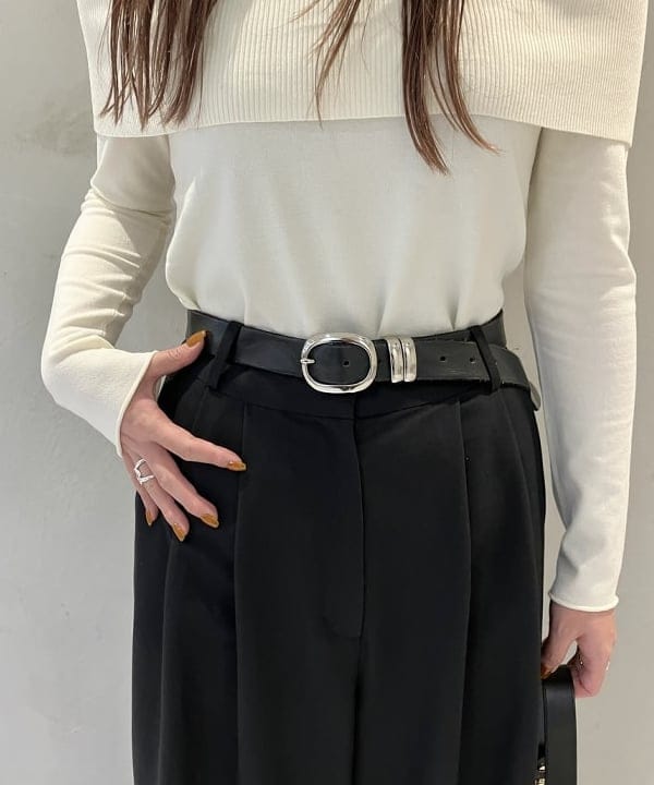 CHIHIROさんの「BEAMS WOMEN｜レーヨン ポリエステル オフショルダー プルオーバー ニット」を使ったコーディネート