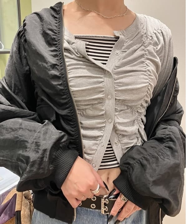 イトウミサキさんの「BEAMS WOMEN｜シャーリング MA-1 ブルゾン」を使ったコーディネート