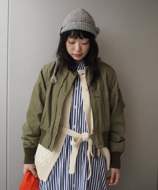 ばるたんさんの「BEAMS WOMEN｜デタッチ スリーブ ミリタリー ブルゾン」を使ったコーディネート