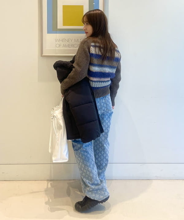 松本 佳菜子さんの「BEAMS WOMEN｜【別注】BOUSSOLE / ボーダージップ ニット カーディガン」を使ったコーディネート