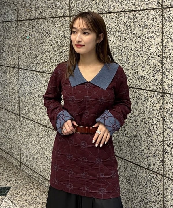 松本 佳菜子さんの「BEAMS WOMEN｜スタンドカラー ダブル コート」を使ったコーディネート