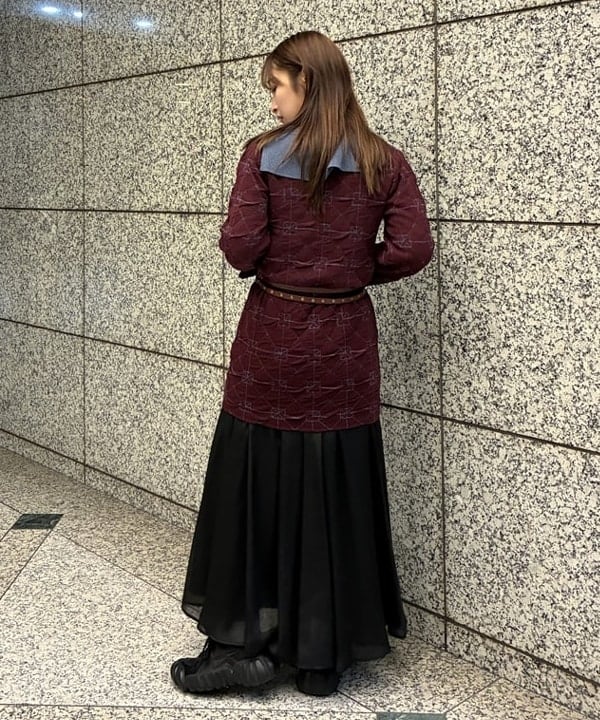 松本 佳菜子さんの「BEAMS WOMEN｜スタンドカラー ダブル コート」を使ったコーディネート