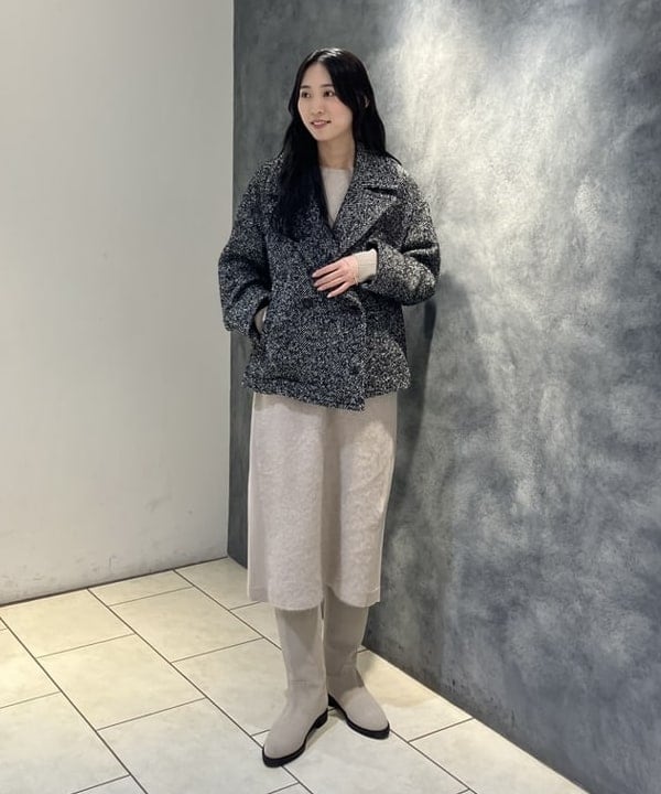 nodokaさんの「BEAMS WOMEN｜フラッフィ クルーネック ニット ワンピース」を使ったコーディネート