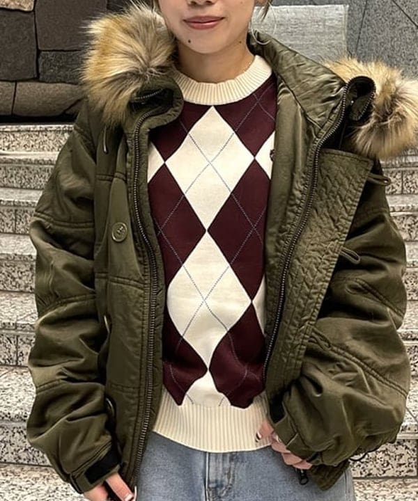 まゆちゃんさんの「BEAMS WOMEN｜【別注】FRED PERRY / ARGYLE JUMPER」を使ったコーディネート