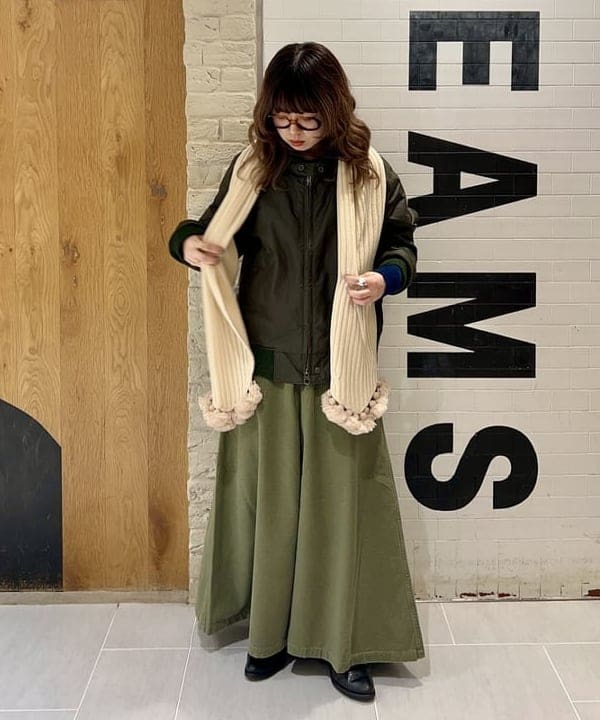 ナツハさんの「BEAMS WOMEN｜タッセル リブ マフラー」を使ったコーディネート