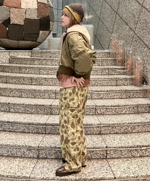 小原 もこさんの「BEAMS WOMEN｜カスリ モヘア ベースボール」を使ったコーディネート