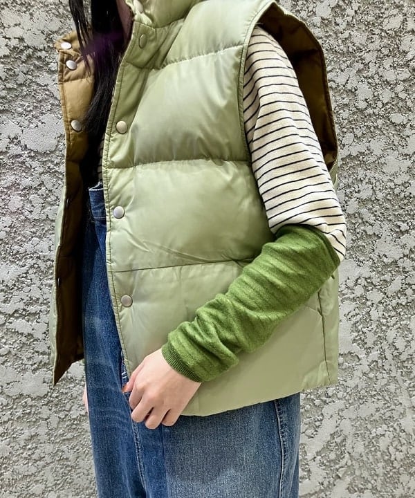 にしだてさんの「BEAMS WOMEN｜リバーシブル ダウン ベスト」を使ったコーディネート