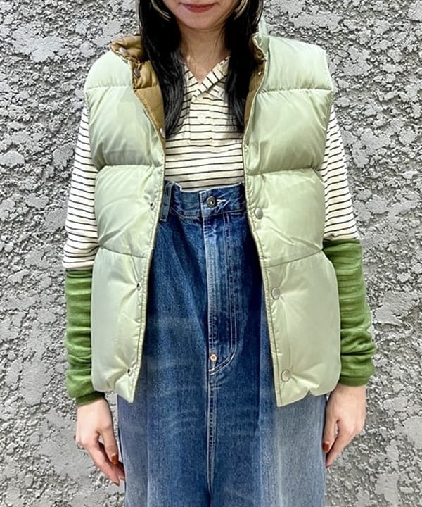 にしだてさんの「BEAMS WOMEN｜リバーシブル ダウン ベスト」を使ったコーディネート