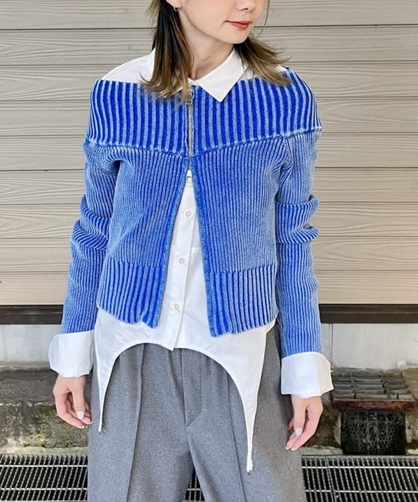 むりょさんの「BEAMS WOMEN｜モールフェード ジップ カーディガン」を使ったコーディネート